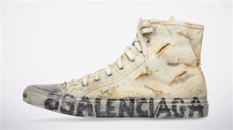 expensive dirty shoes|balenciaga paris sneaker destroyed.